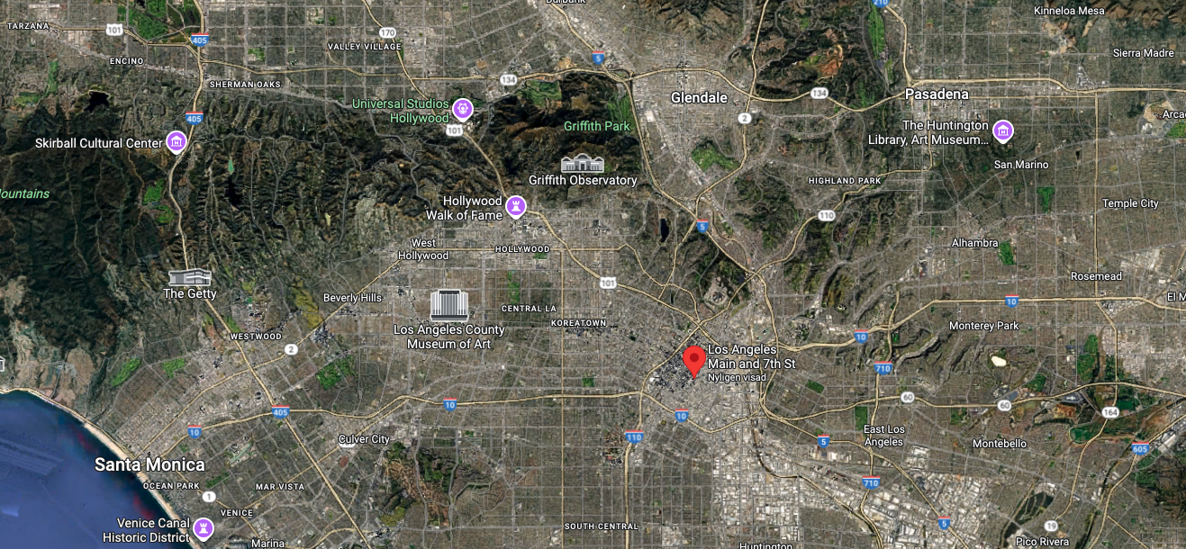 karta över los angeles